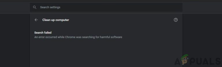 Fix: Fehler bei der Suche fehlgeschlagen, während Chrome nach schädlicher Software suchte
