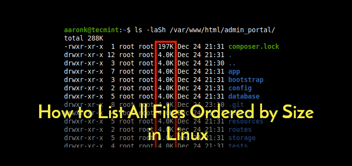 So listen Sie alle nach Größe geordneten Dateien unter Linux auf