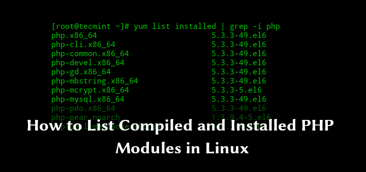 Auflisten kompilierter und installierter PHP-Module unter Linux