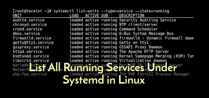 So listen Sie alle laufenden Dienste unter Systemd unter Linux auf