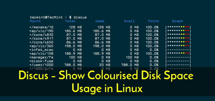 Diskus – Zeigen Sie die Verwendung von farbigem Speicherplatz unter Linux an