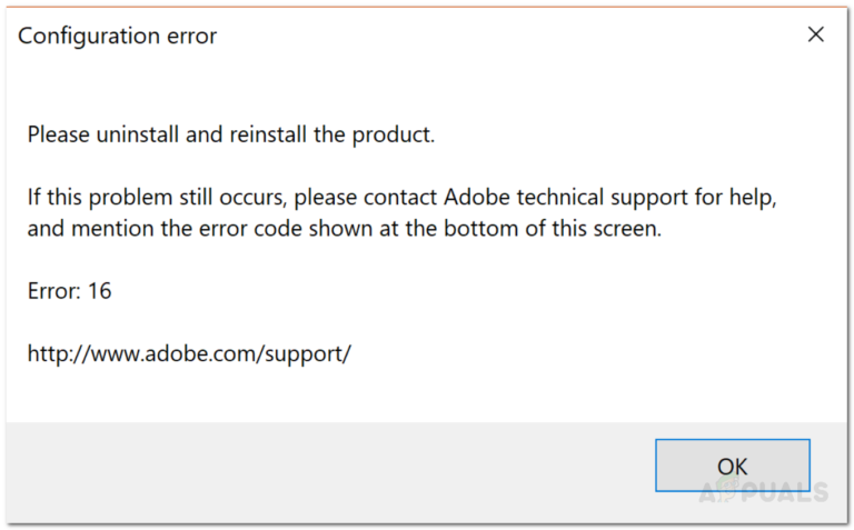 Fix: Adobe-Konfigurationsfehler 16 ‘Deinstallieren und neu installieren’
