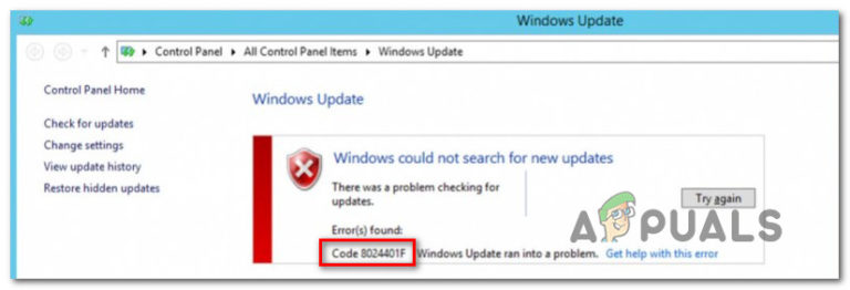 Wie behebt man den Windows Update-Fehler 0x8024001F?