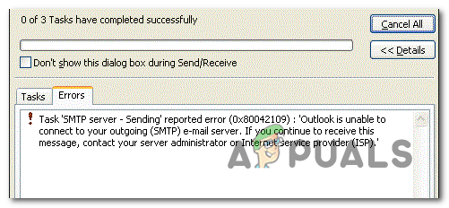 Beheben Sie den Outlook-Fehler 0x80042109 – Appuals.com
