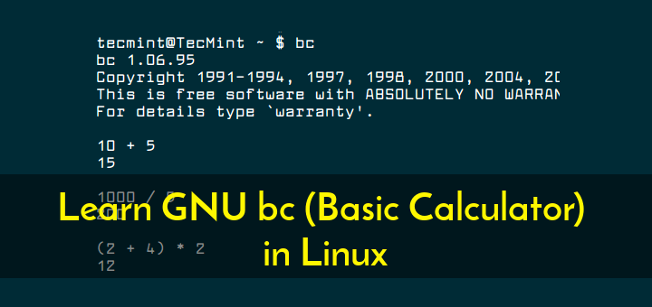 Verwendung von GNU bc (Basic Calculator) unter Linux