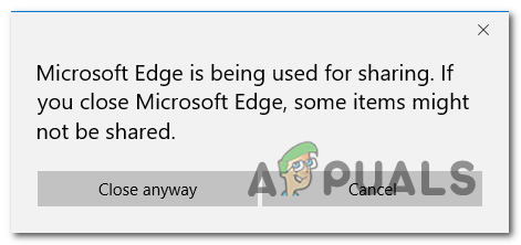 So stoppen Sie das Popup “Microsoft Edge wird zum Freigeben verwendet”