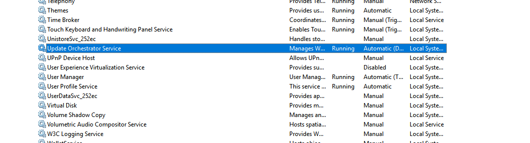 What is windows. Служба оркестратора обновлений. Update Orchestrator service как она подписана на русском в службах.