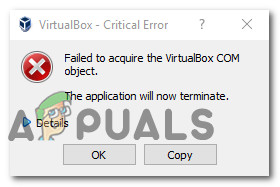 Beheben des Fehlers “Fehler beim Abrufen des VirtualBox-COM-Objekts”