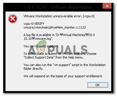 Fix: Nicht behebbarer VMware Workstation-Fehler (vcpu-0)