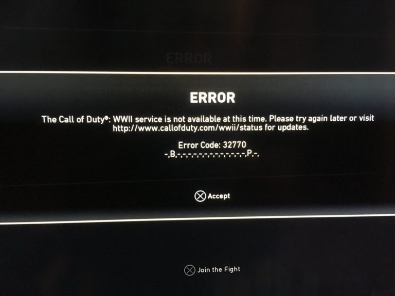 Fix: Fehlercode 32770 in Call of Duty World War 2