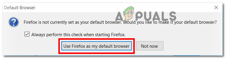 Fix: Firefox kann unter Windows 10 nicht als Standardbrowser festgelegt werden