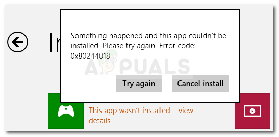 Fix: Fehler 0x80244018 beim Installieren von Apps