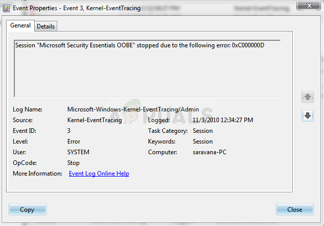 So beheben Sie die Sitzung “Microsoft Security Client OOBE” gestoppt Fehler 0xC000000D