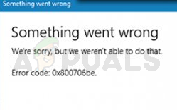 Fix: Windows 10 Update Fehler 0x800706be