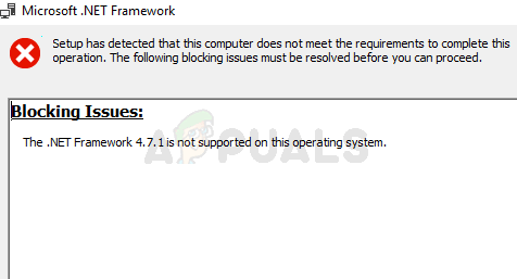 Fix: .NET Framework 4.7 wird unter diesem Betriebssystem nicht unterstützt