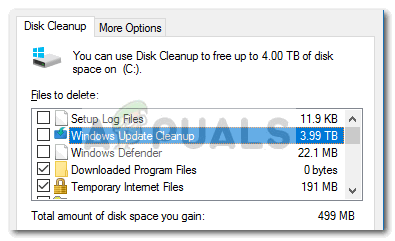 Fix: Disk Cleanup Bug 3.99 TB Wird von Windows Updates verwendet