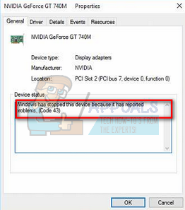 Fix: NVIDIA Code 43 (Windows hat dieses Gerät gestoppt, weil es Probleme gemeldet hat)