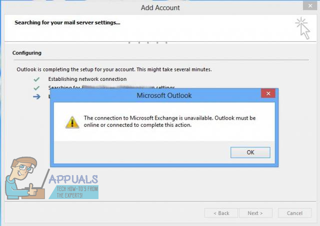 Fix: Die Verbindung zu Microsoft Exchange ist in Outlook nicht verfügbar