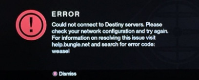 Fix: Destiny Error Code Weasel