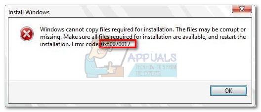 Fix: Windows-Installationsfehler 0x80070017