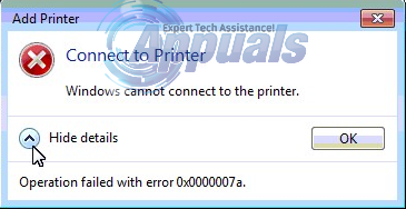 UPDATE: Windows kann keine Verbindung zum Drucker herstellen