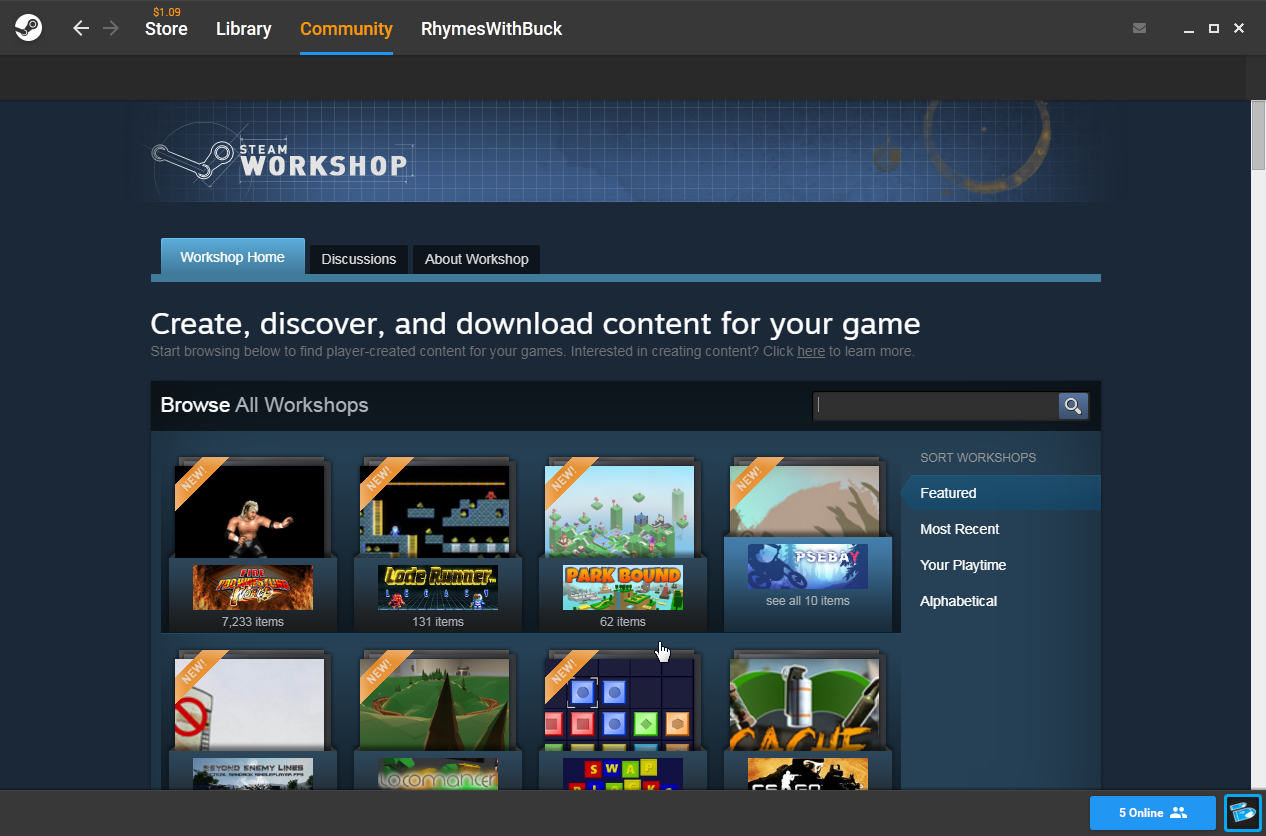 how do you download items from the steam workshop