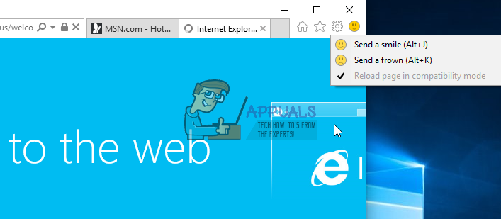 UPDATE: Entfernen Sie “Senden Sie ein Lächeln” / “Senden Sie ein Stirnrunzeln” aus Internet Explorer 11