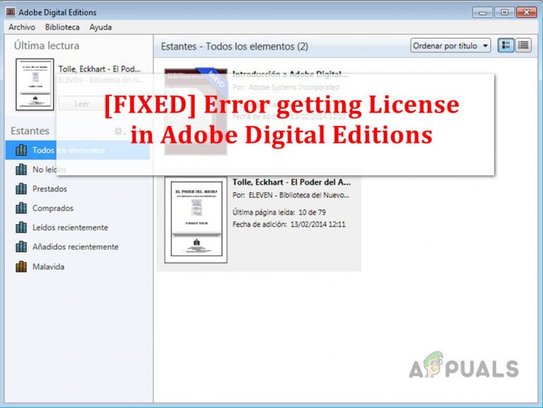 Fehler beim Abrufen der Lizenz in Adobe Digital Editions (Fix)