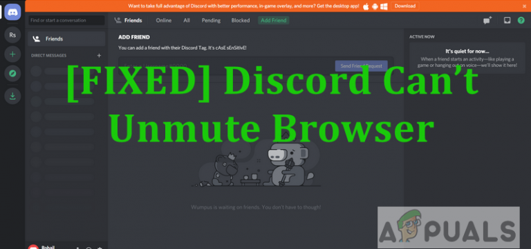 [FIX] Discord kann die Stummschaltung des Browsers nicht aufheben