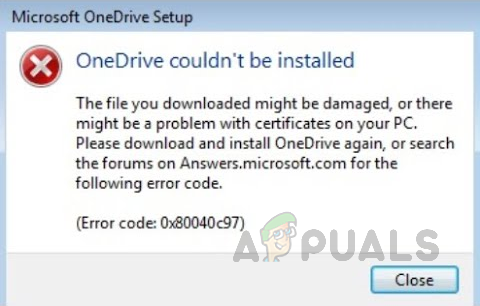 Wie behebt man den OneDrive-Installationsfehlercode 0x80040c97 unter Windows 10?