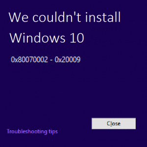 So beheben Sie den Installationsfehler 0×80070002 – 0×20009 in Windows 10