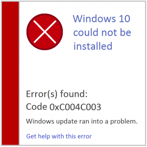 Wie behebe ich den Windows 10 Update-Fehler 0xC004C003?