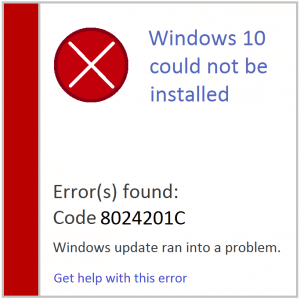 Wie behebt man den Windows 10-Installationsfehler 8024201C?