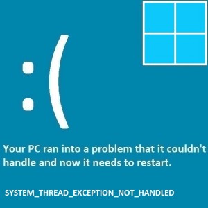 Wie behebe ich den Fehler System_Thread_Exception_Not_Handled?