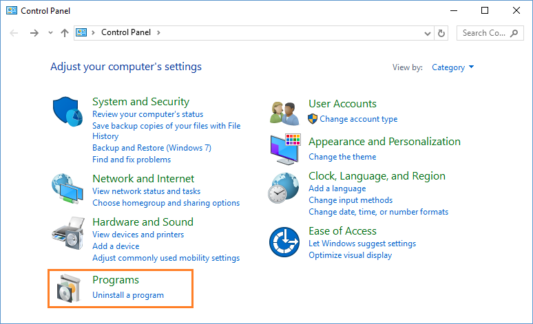 Windows 10 – Systemsteuerung – Programme – Windows Wally