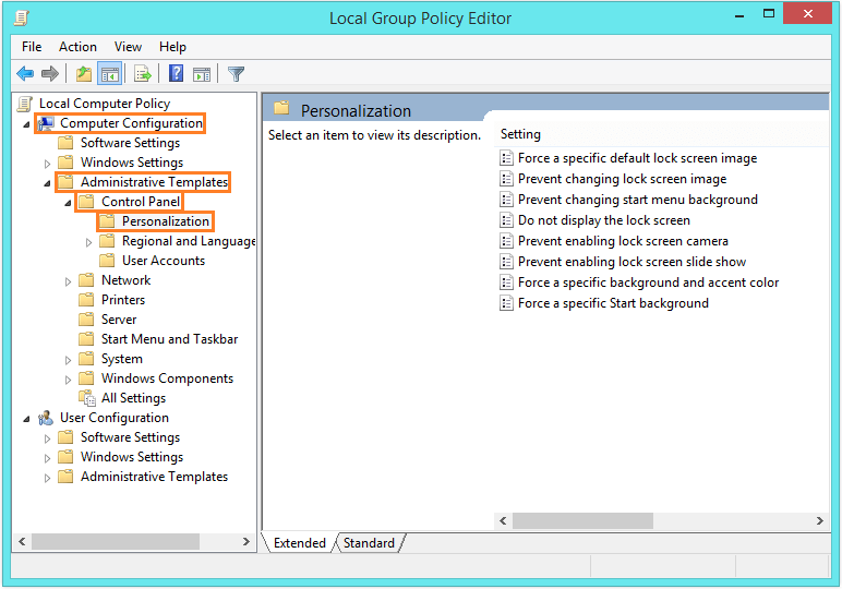 Windows 8-Hintergrund – GPMC-Pfad – Windows Wally