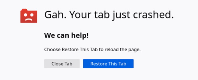 So beheben Sie „Gah.  Ihr Tab ist gerade abgestürzt. Fehler in Firefox?