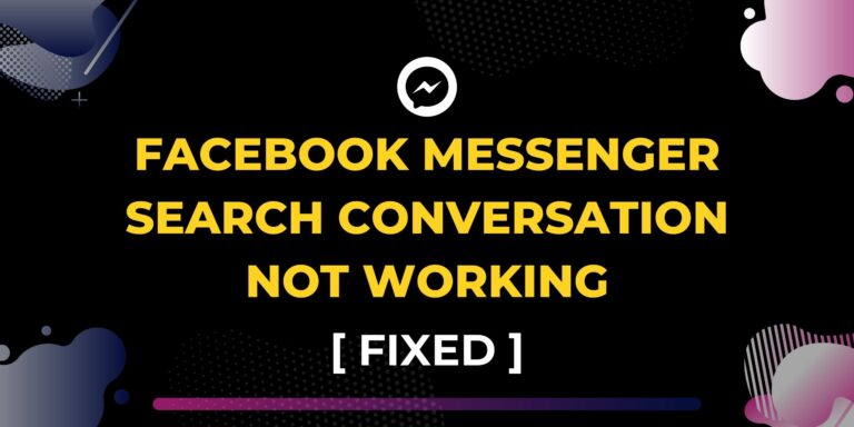 Die Suchkonversation im Facebook Messenger funktioniert nicht