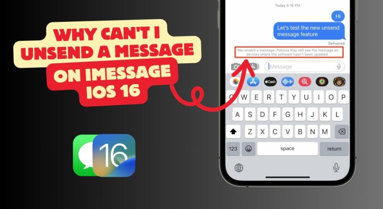 Warum kann ich das Senden einer Nachricht auf iMessage in iOS 16 nicht rückgängig machen?